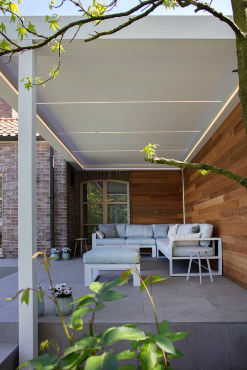 terrasoverkapping lamellendak in Gent