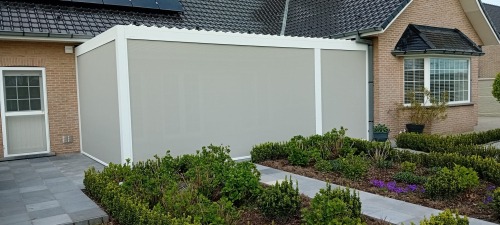 terrasoverkapping lamellendak in Eeklo
