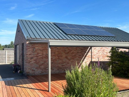pergola terrasoverkapping Brustor B128 in Brugge (Waarmaarde)