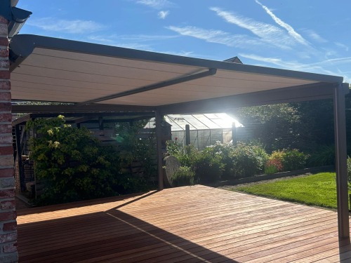 pergola terrasoverkapping Brustor B128 in Brugge (Waarmaarde)
