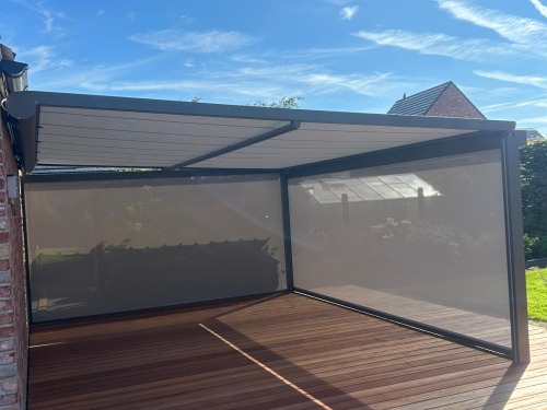 pergola terrasoverkapping Brustor B128 in Brugge (Waarmaarde)