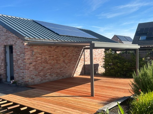 pergola terrasoverkapping Brustor B128 in Brugge (Waarmaarde)