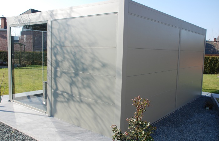 poolhouse met aluminium wanden