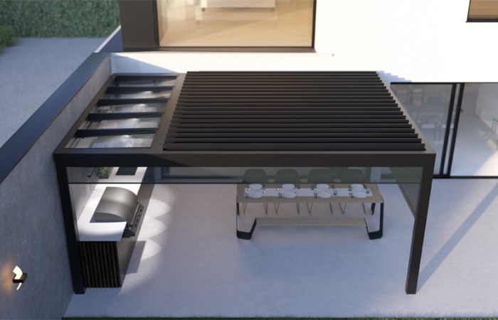 terrasoverkapping B720 met glas outdoor living waregem